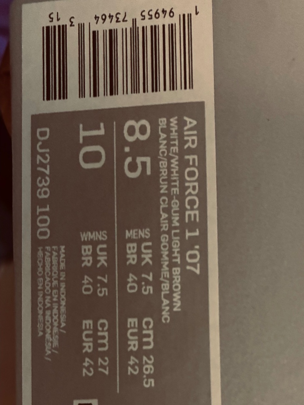 Brand NIB Men’s White Nike Air Force 1 ‘07 (size 8.5) - OFFERS ACCEPTED - Picture 3 of 5